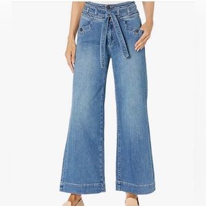 Lola Jeans Avery VB Wide Leg Ankle Jeans in Bubbly, Size 12/32